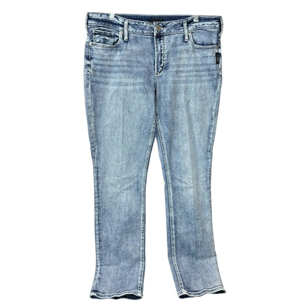 SILVER JEANS Elyse Straight Blue Womens 34/31 Waist 36 Stretch